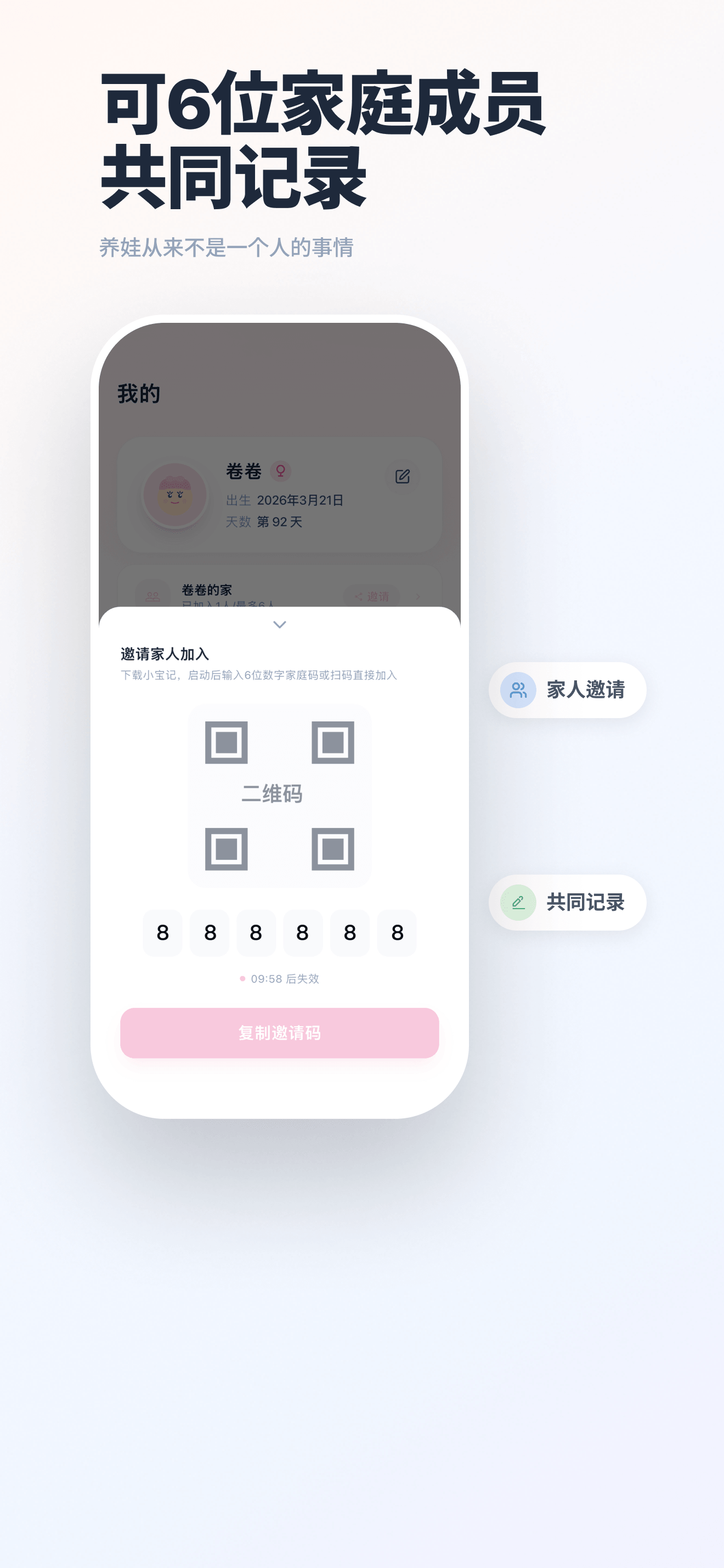 可6位家庭成员共同记录